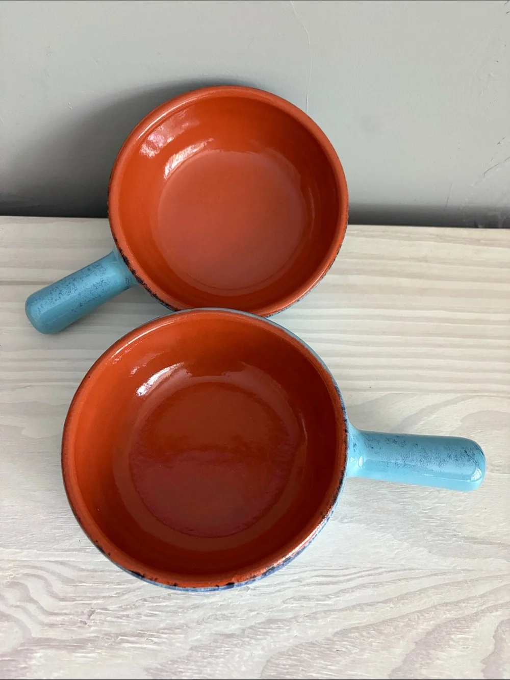 De Silva Capri Blue Terracotta‎ Soup Bowls, Set of 2